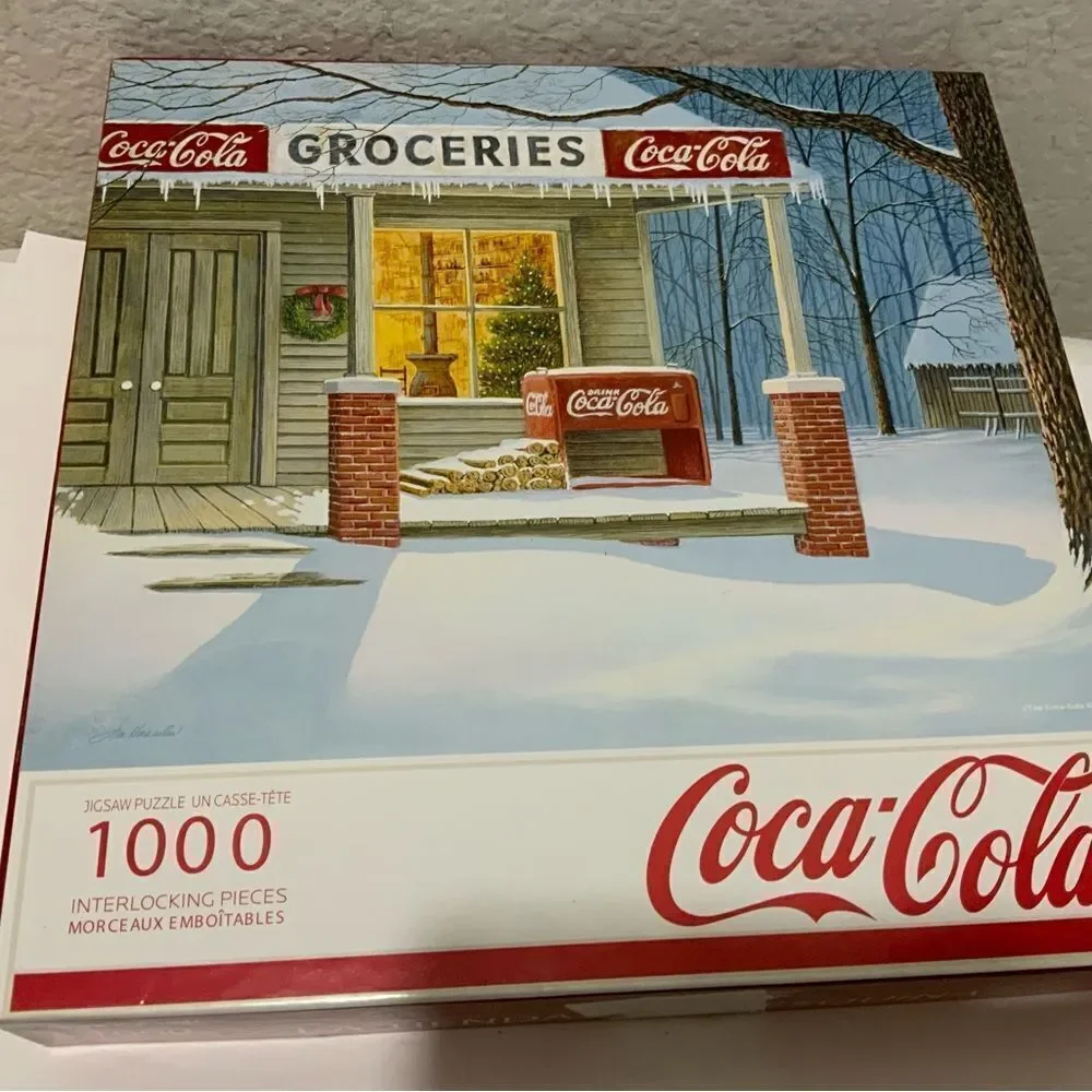 Corner Store Christmas Springbok Puzzle 1000 piece Coca-Cola Winter Snow